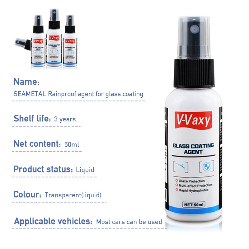 SEAMETAL Dung Dịch Phủ Kính Chắn Gió Xe Hơi Chống Nước Mưa 50ml Tiện Dụng