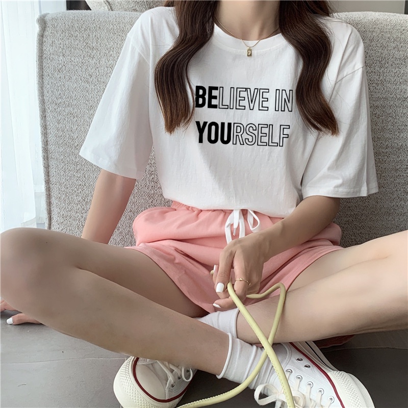 Áo thun nữ  tay lỡ BELIEVE IN YOURSELF form rộng COYO CY026