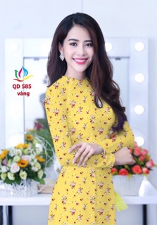 vải áo dài in hoa nhí đẹp