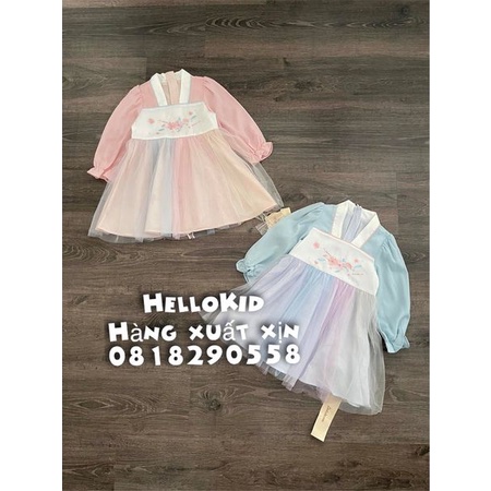 V248 - Váy deesha cổ trang thêu ren bé gái