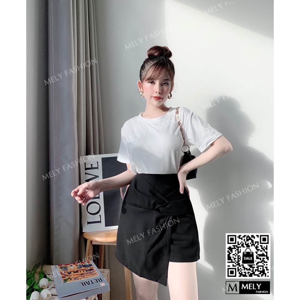 Quần giả váy ngắn chữ A cạp cao xoắn eo giấu bụng tôn dáng sang trọng trẻ trung năng động CV13