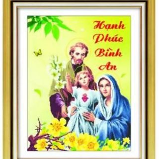 Tranh thêu chữ thập Gia đình Chúa Giêsu ( chưa thêu)