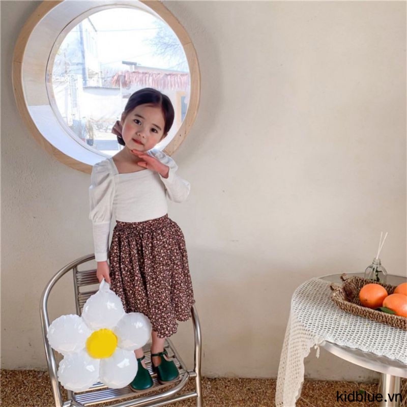 Áo Thun Dáng Ôm Co Giãn Màu Sắc Đơn Giản Dành Cho Bé Gái