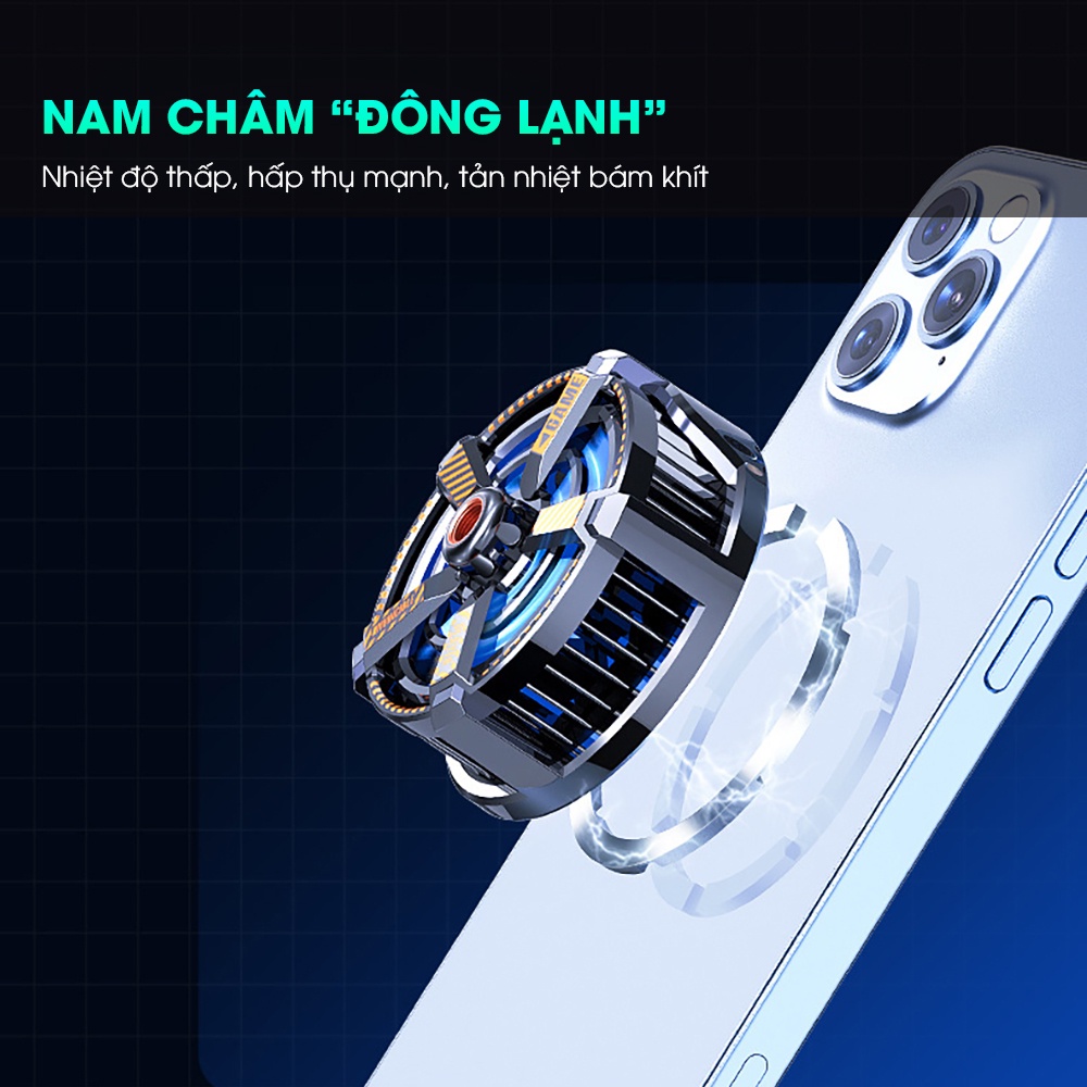 Quạt tản nhiệt điện thoại sò lạnh MEMO CXA3 nam châm từ tính led gaming cho streamer livestream làm mát nhanh chiến game