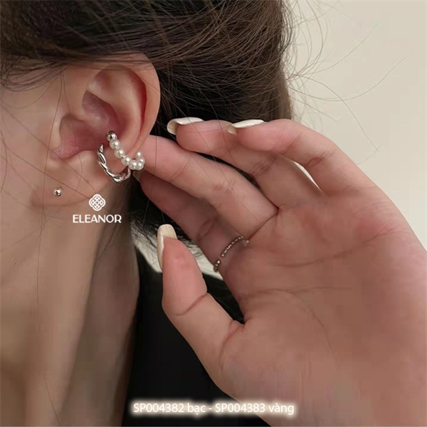 Bông tai nữ gắn vành Eleanor Accessories ngọc trai nhân tạo phụ kiện trang sức 4382 ( một chiếc )