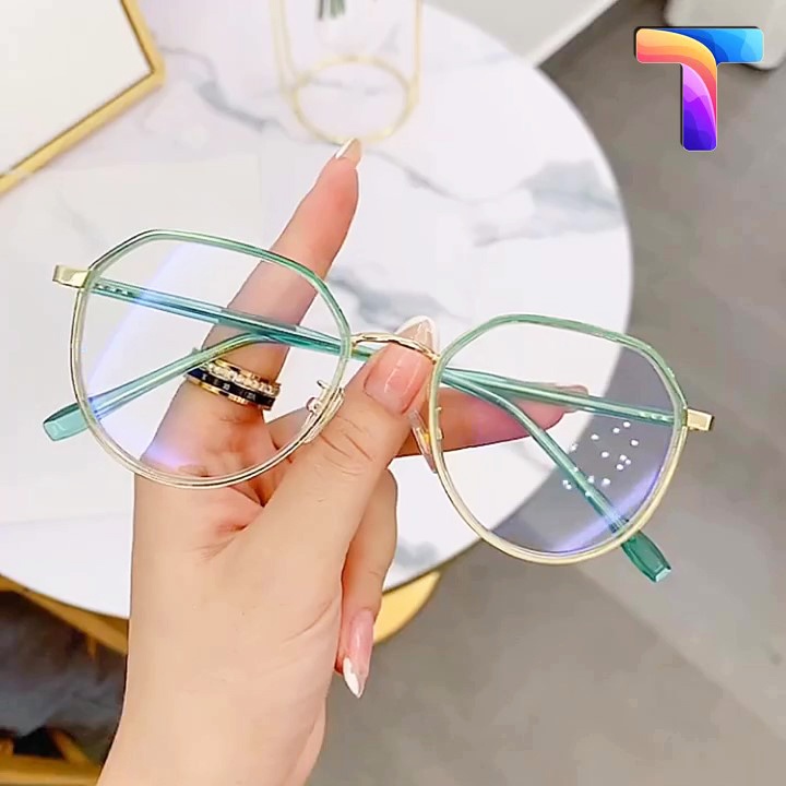 Mắt kính chống ánh sáng xanh kim loại tròn nam nữ TR002