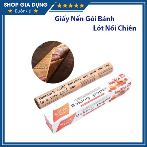 [Mã LIFEHLSALE2 giảm 10% đơn 0Đ] Giấy Nến Gói Bánh,Lót Nồi Chiên Không Dầu Thấm Dầu Mỡ Đa Năng Nhà Bếp Cuộn 8M