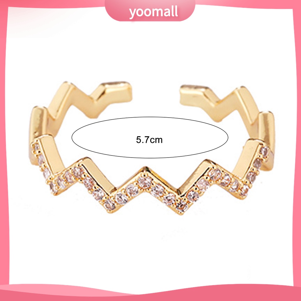 Yomall♡ Nhẫn Hình Gợn Sóng Bằng Hợp Kim Có Thể Điều Chỉnh Kích Thước