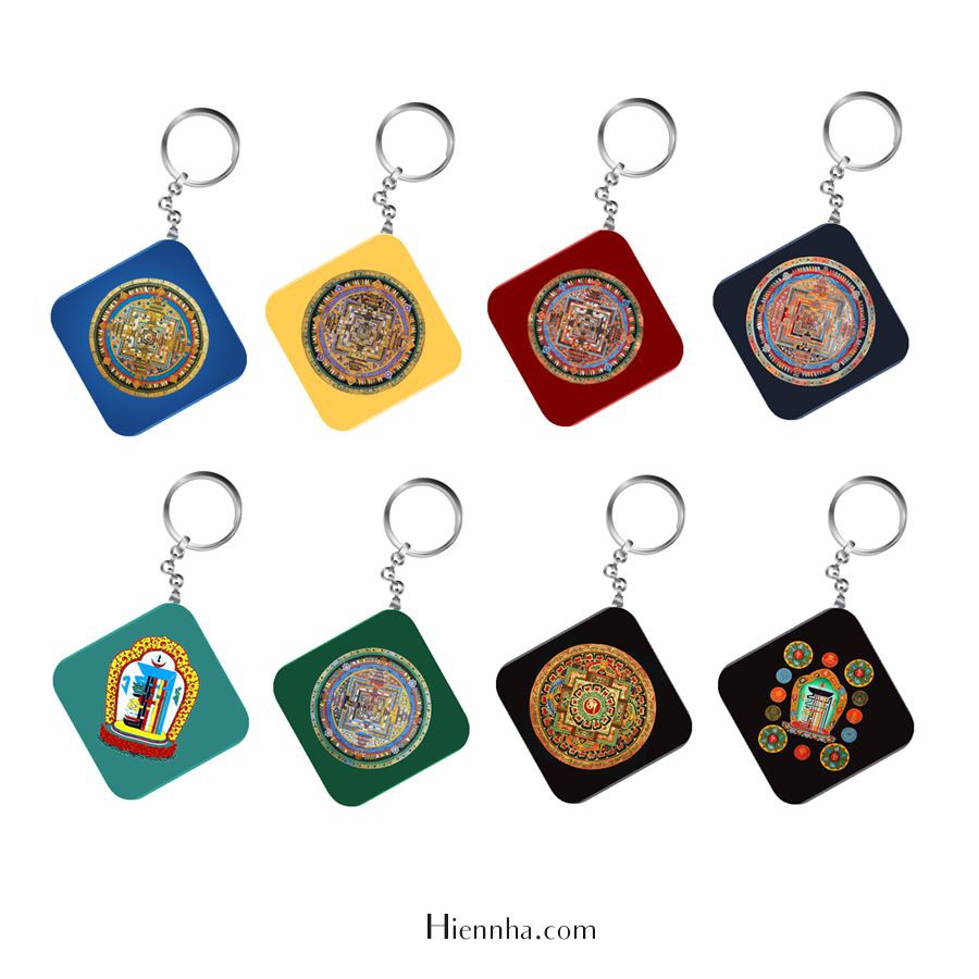 Móc khóa phong thủy Kalachakra - Kim cang thời luân - 8 Mẫu Ngẫu Nhiên- Hiên Nhà