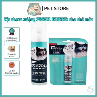 Xịt thơm miệng Fresh Friend dành cho chó, mèo 14ml, xịt chăm sóc ngừa bệnh răng miệng chó mèo - Kitty Pet Shop