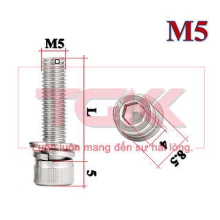Bulong LGC liền vênh phẳng inox 304 M5