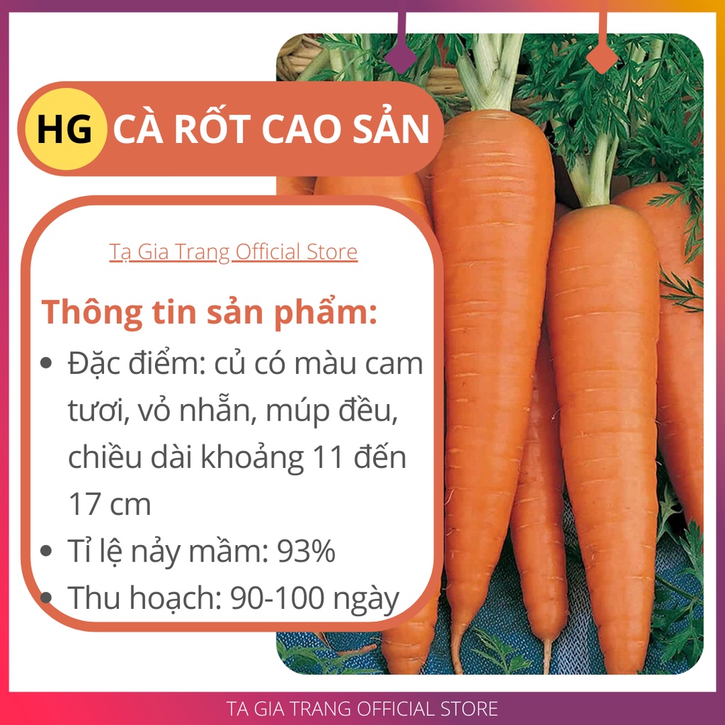 Deal 1K - 15 Hạt giống cà rốt cao sản - Tập làm vườn cùng Tạ Gia Trang