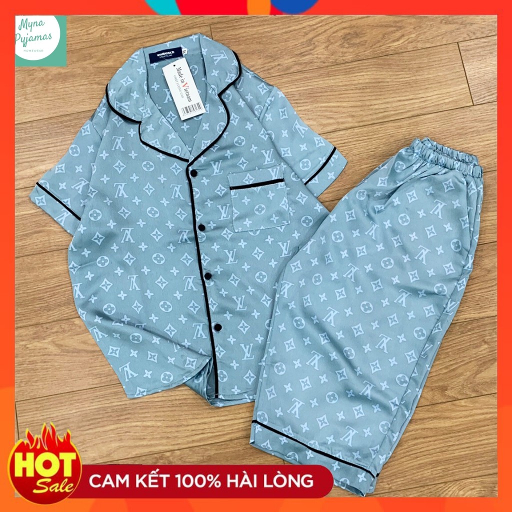 Đồ Ngủ Pijama Lụa Satin Tay Ngắn Quần Lửng Cao Cấp ♦️ FREESHIP♦️ [ Ảnh chụp thật, Đủ size, Quần có túi, Hàng có sẵn ] | BigBuy360 - bigbuy360.vn