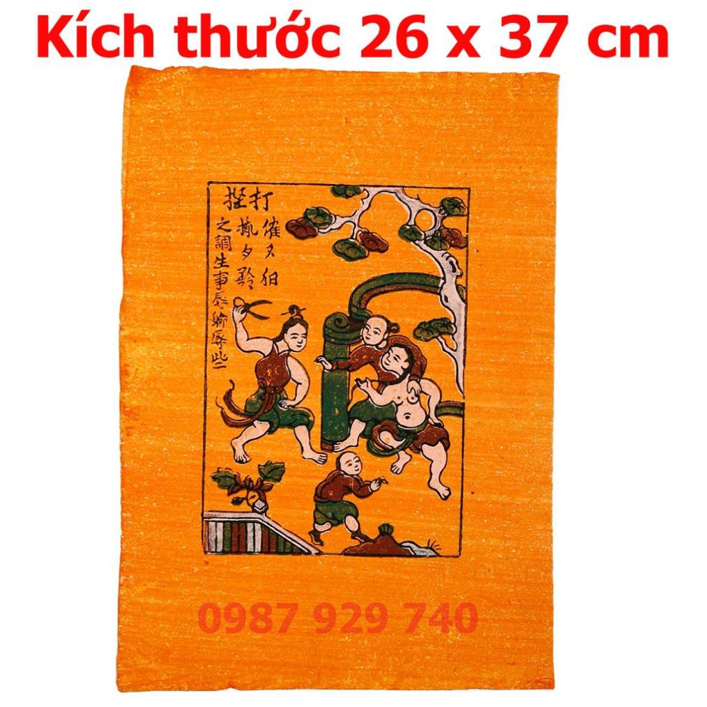 [Tranh Đông Hồ] -Bức Đánh Ghen - không khung tranh - Dong Ho folk paintings - Viet Nam national cultural heritage