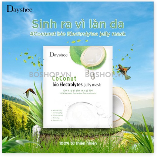 Mặt nạ dừa điện giải sinh học Coconut Bio Electrolytes Jelly Mask | Dayshee Jelly Mask -Phân Phối Dalas mart