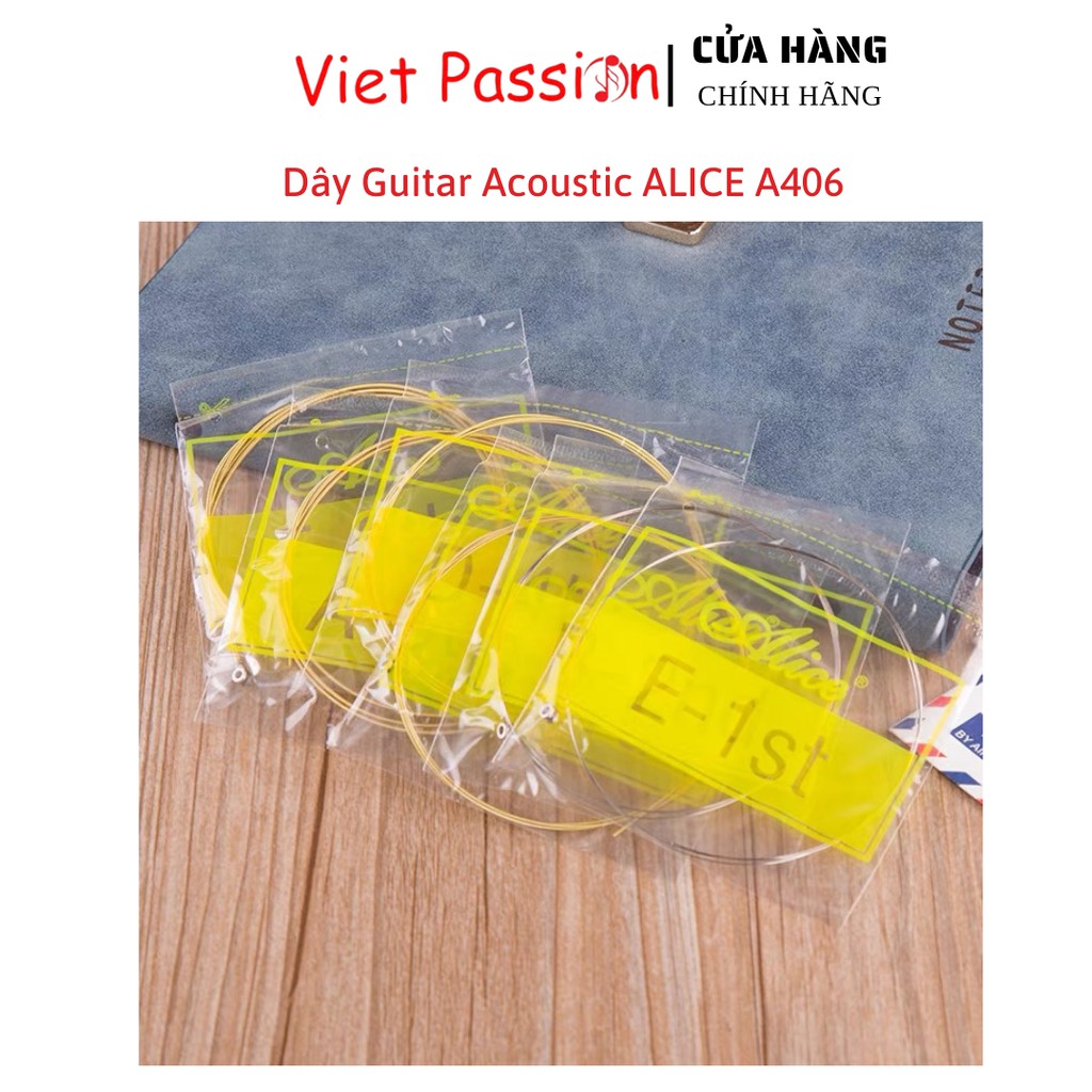Dây lẻ 1, 2, 3, 4, 5, 6 guitar acoustic bộ Alice A206, AW436 chính hãng thay dây 1 thường bị đứt VietPassion