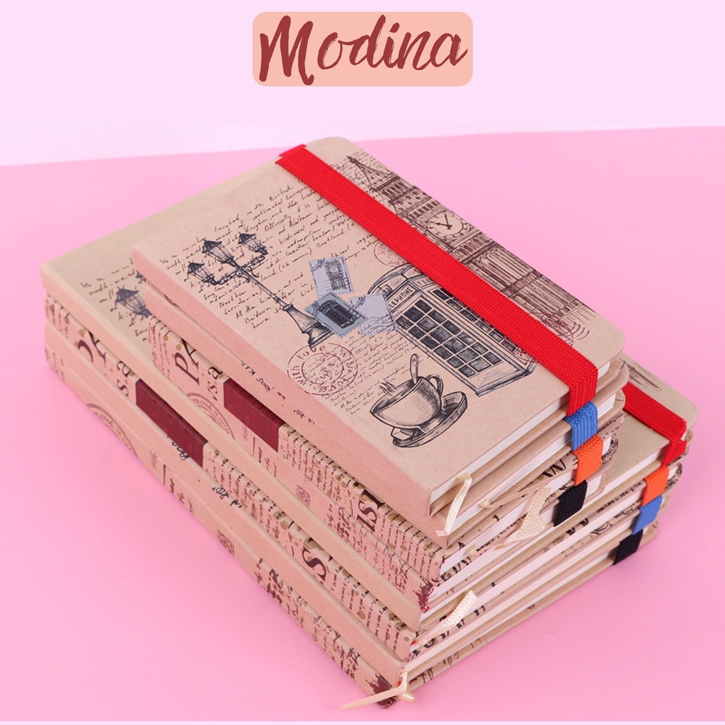 Sổ tay vintage a5 bìa cứng MODINA, sổ kraft làm nhật ký, kế hoạch làm việc