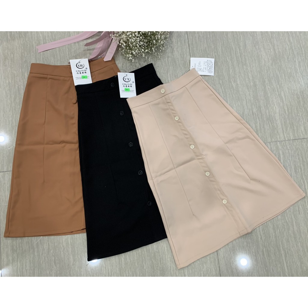 Chân Váy Nữ Dài Ulzzang 5 cúc mã 300