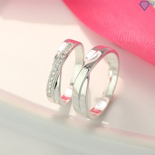 Nhẫn cặp đôi bạc thật khắc tên, nhẫn đôi tình yêu vô cực ND0136 - Trang Sức Bạc