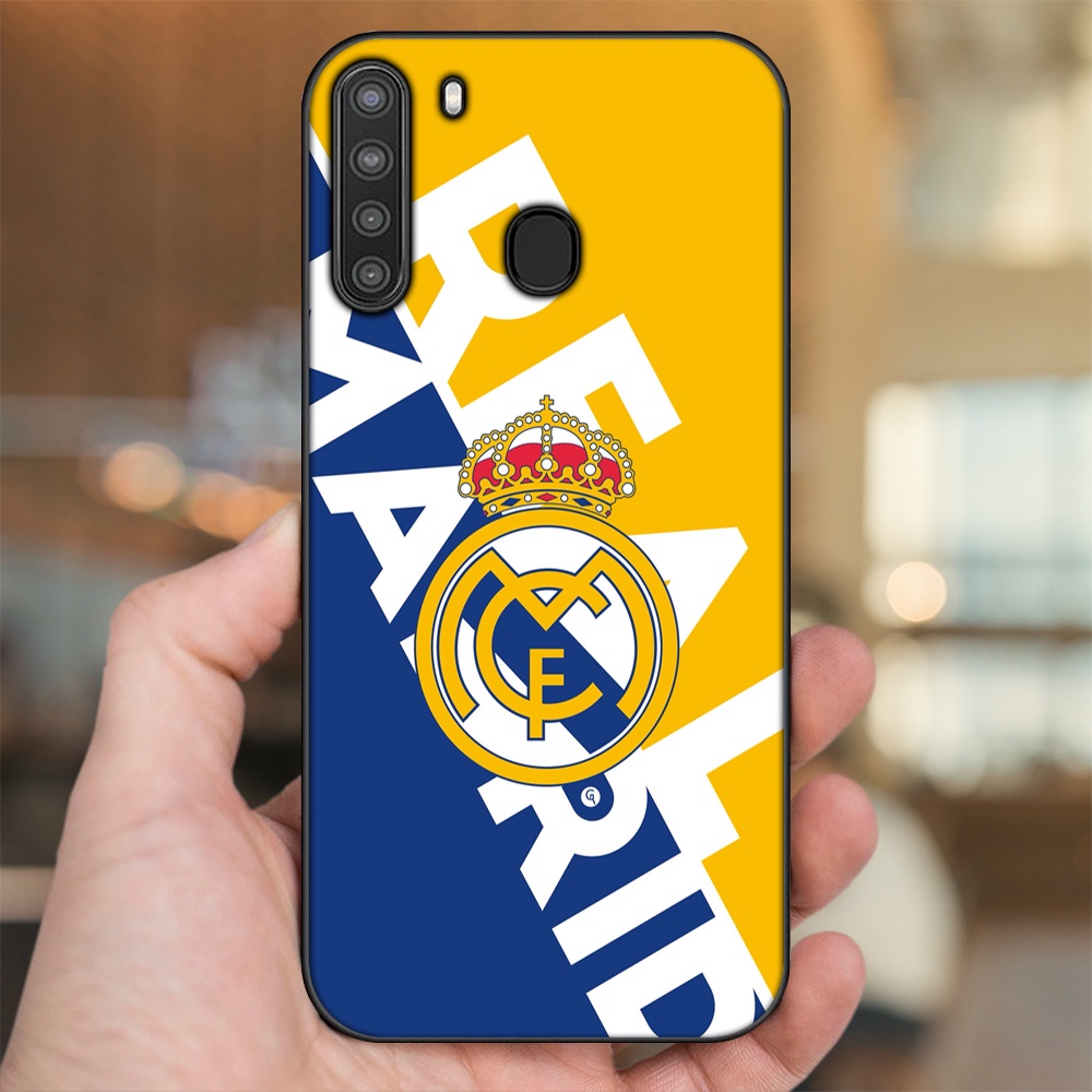 Ốp lưng Samsung A21 viền đen in hình Real Madrid