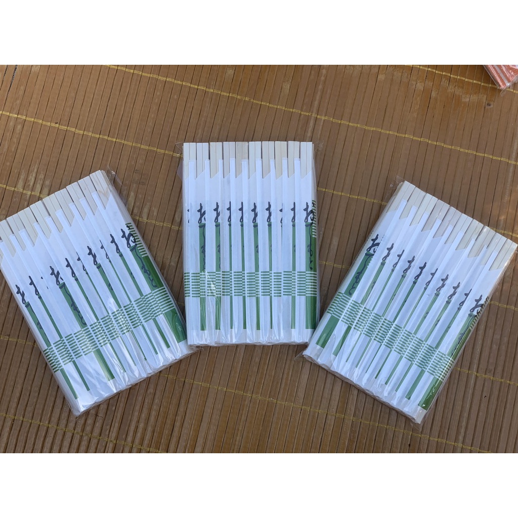 Sét 100 đôi đũa dùng 1 lần, đũa bao giấy kín tách Nhật dùng một lần có tăm - DN0001
