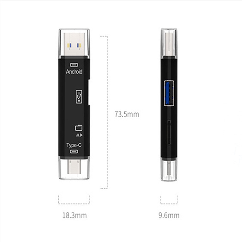 Đầu Đọc Thẻ Nhớ Usb 3.1 Otg Sd Tf Micro Usb Type C Hỗ Trợ Mac10 Win7 / 8 / Xp / Vista