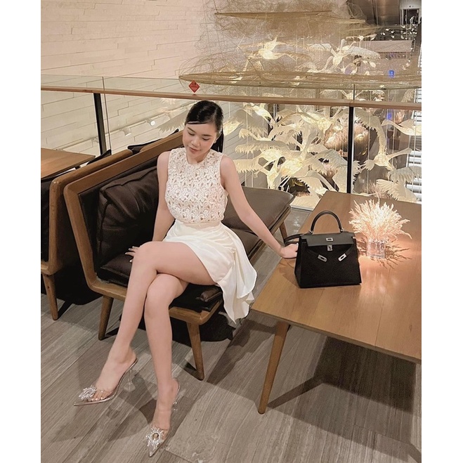 SET ÁO REN HOA SÁT NÁCH + CHÂN VÁY XẾP BÈO NHÚN