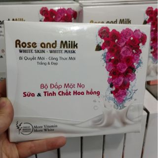 Bộ đắp mặt nạ trắng da sữa và tinh chất hoa hồng Bạch Ngọc Liên