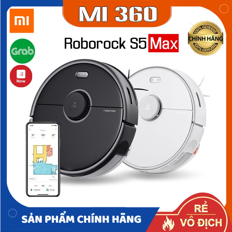 [Mã ELMS5TR giảm 5% đơn 5TR] Robot hút bụi lau nhà Xiaomi Roborock S5 Max Quốc Tế Tiếng Việt