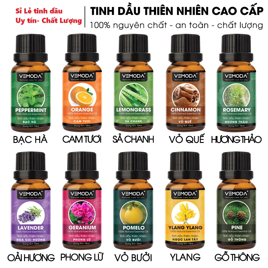 Tinh dầu thiên nhiên 100% Nguyên Chất Organic 10ml | Tự chọn mùi | Có kiểm nghiệm COA (sỉ inbox)