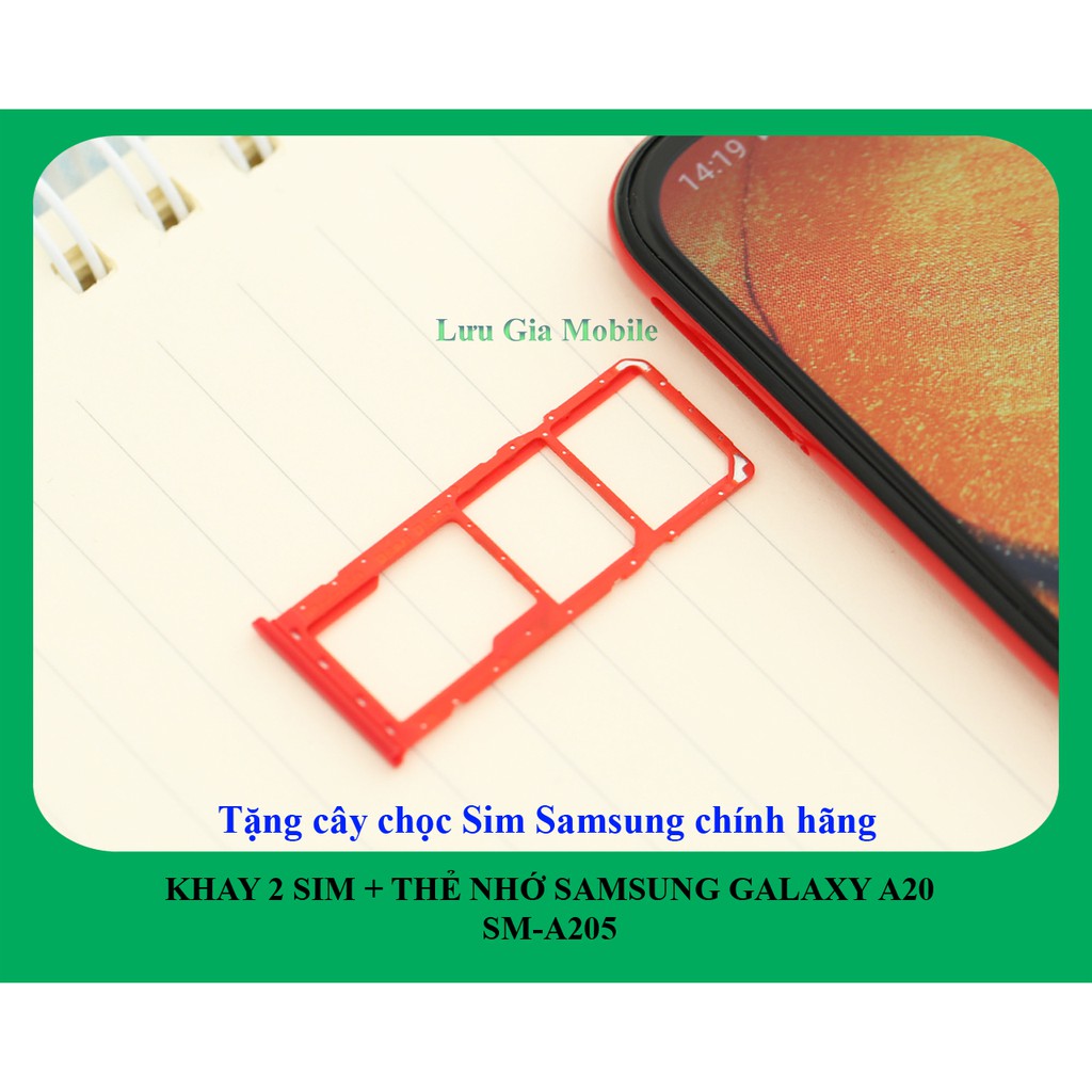 Khay sim Samsung Galaxy A20 công ty A205 + Tặng cây chọc Sim công ty