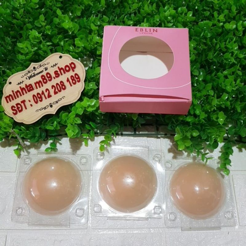 &quot; Hộp  3 đôi &quot;miếng dán ngực tự thân silicon EBLIN  siêu tàng hình