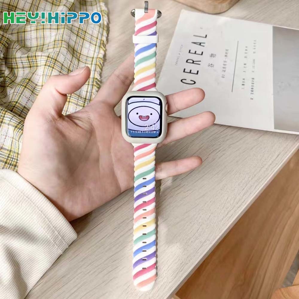 Bộ Dây Đeo Bằng silicone + Vỏ Bảo Vệ Cho Đồng Hồ Thông Minh i watch series 7/6/SE/5/4/3 size 45/44/42/41/40/38mm
