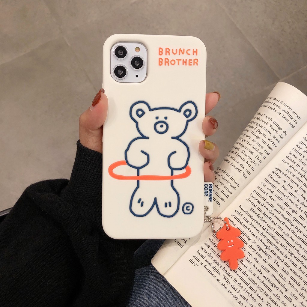 [ IPHONE ] Ốp Lưng Silicon Hoạ Tiết Hình Gấu ( Kèm Móc Treo ) - N264 | BigBuy360 - bigbuy360.vn