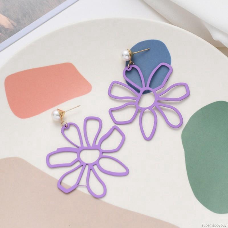 Bông Tai Hoa Đính Ngọc Trai Giả Xinh Xắn Cho Nữ