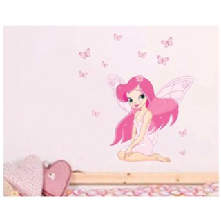 Decal dán tường - giấy dán tường thiên thần hồng