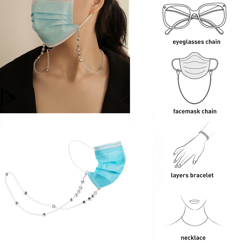 Dây đeo mắt kính trong suốt hình trái tim thời trang