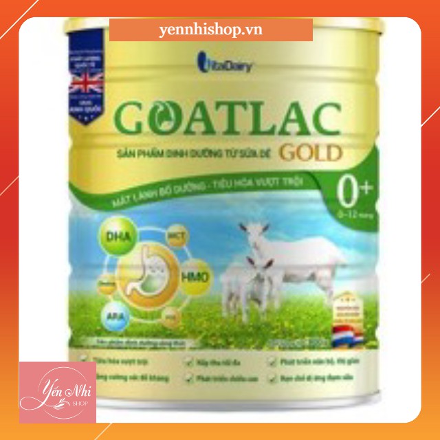 Sữa dê goatlac gold 0+ mẫu mới lon 800g