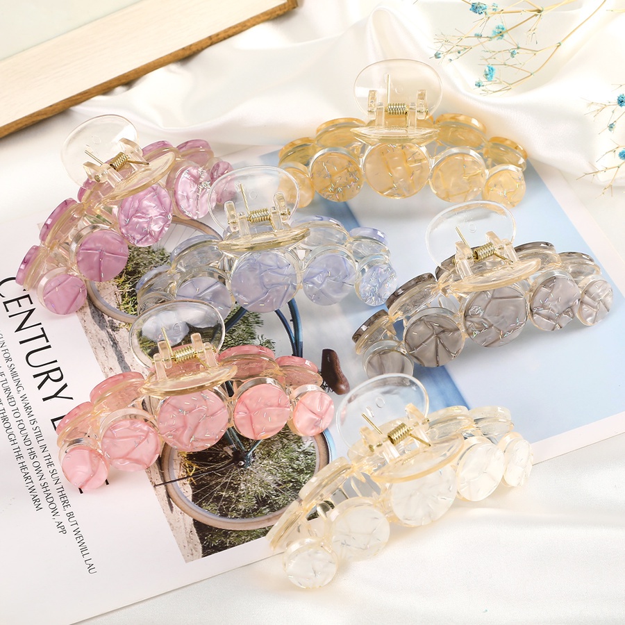 Kẹp tóc acrylic phối trong suốt phong cách Hàn Quốc