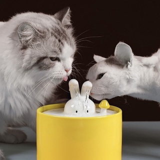 [Được yêu thích]Máy lọc nước cho chó mèo gốm sứ mẫu hình tai thỏ cao cấp - 4pets official