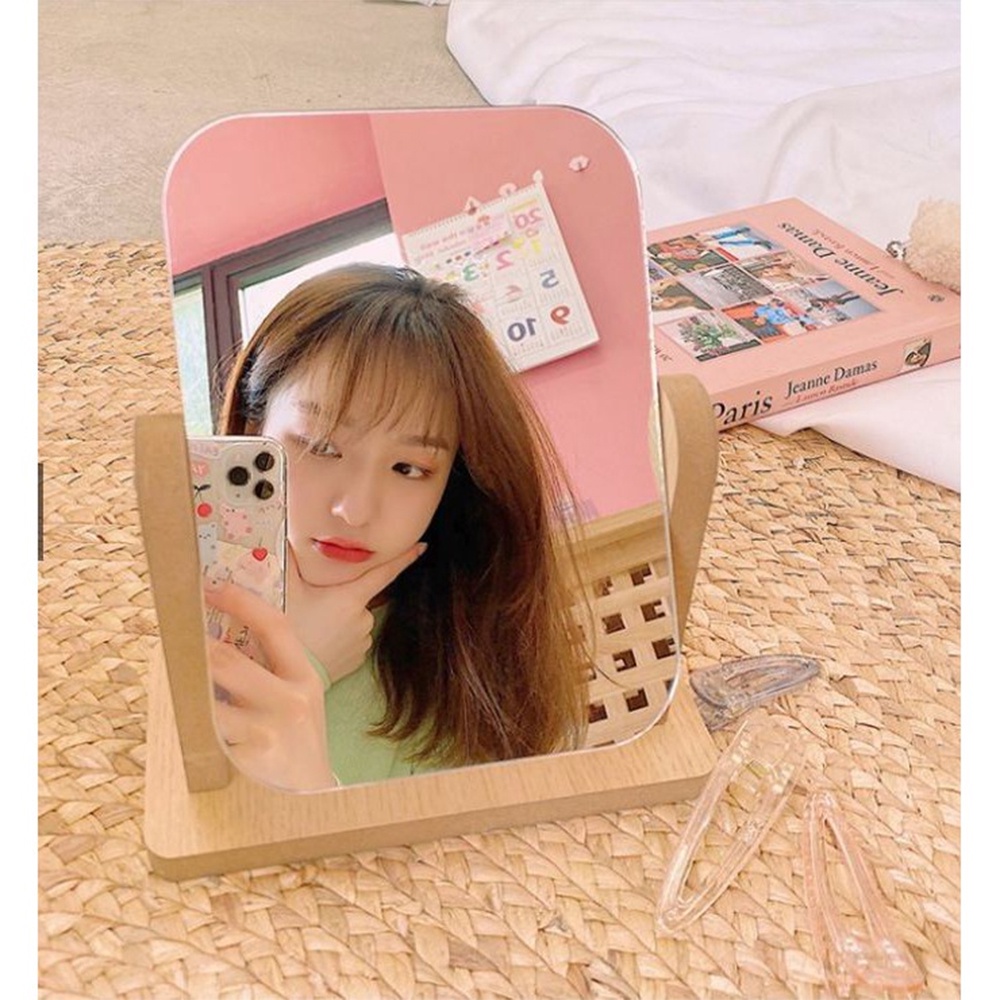 [Tổng Kho Sỉ] Combo Gương Để Bàn Khung Gỗ - Tấm Dày 1.2Cm - Soi Trang Điểm Trang Trí Phòng Ngủ