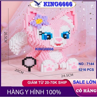 Xếp hình cáo hồng thỏ tím Stella Lou cỡ lớn 26cm nhân vật hoạt hình nano 3D lắp ráp mô hình cỡ lớn - cáo hồng
