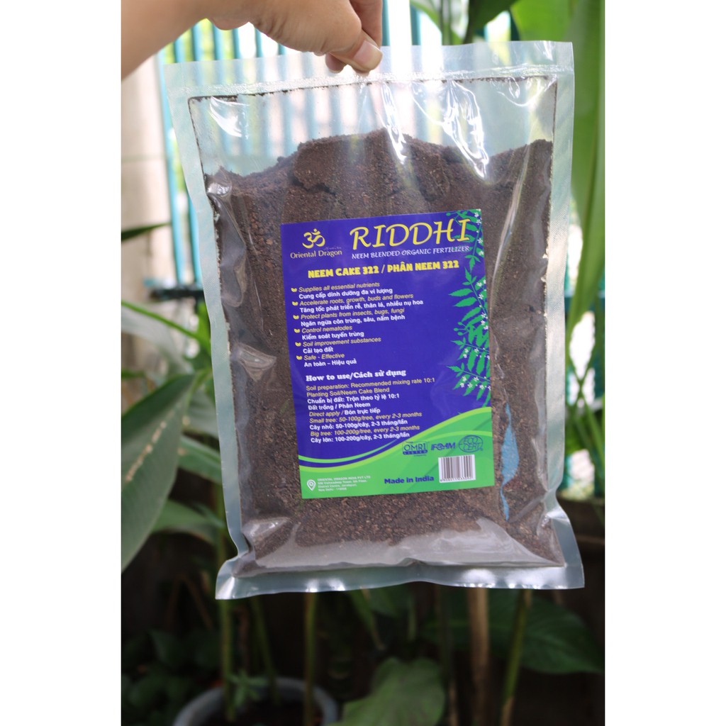 Bao 25kg Phân bón hữu cơ Neem nguyên chất hàng nhập từ Ấn Độ ( cây sầu đâu Ấn ) giàu dinh dưỡng ngừa côn trùng gây hại