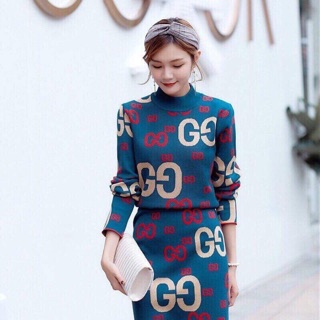 Sét bộ váy liền áo lên gucci