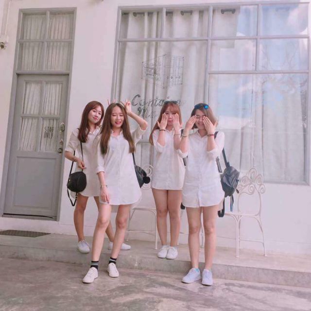 Sơ mi trắng dáng váy