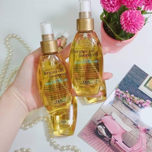 Xịt dưỡng tóc ogx renewing argan oil mỹ