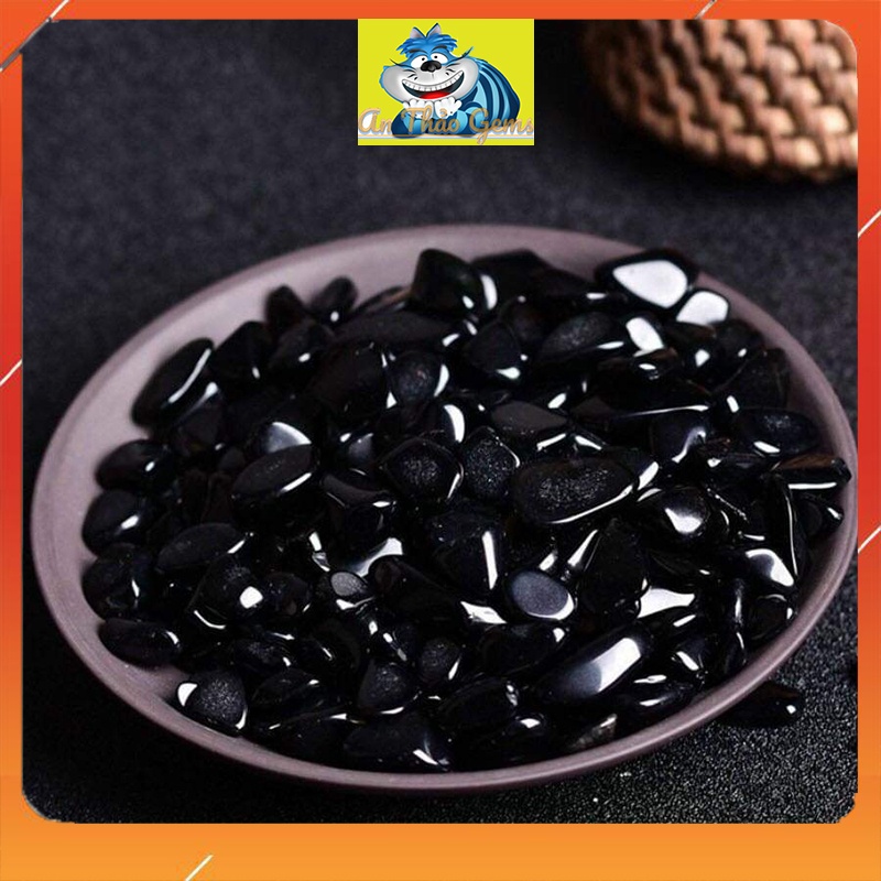Đá Vụn Màu Đen- Obsidian, Đá Thanh Tẩy, Vụn Đá Phong Thuỷ Dùng Trang Trí, Thả Bể Cá, Làm Đồ Vật May Mắn
