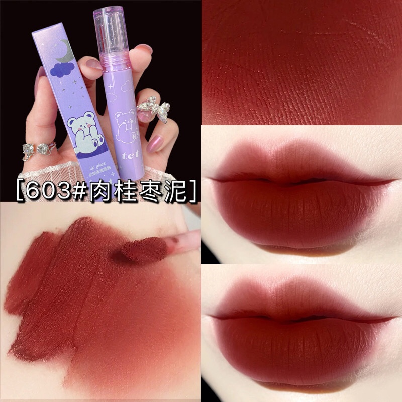 Son Môi Nhung Lì Thiết Kế Vỏ Hình Chú Gấu Dễ Thương