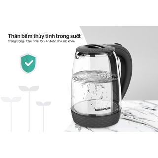 ẤM SIÊU TỐC THUỶ TINH SUNHOUSE 1.8L