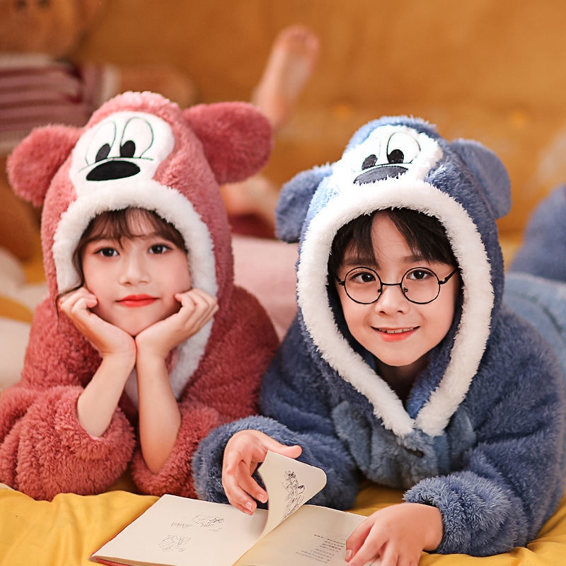 Áo Choàng Ngủ Có Mũ Bằng Vải Flannel Thời Trang Thu Đông Cho Bé | BigBuy360 - bigbuy360.vn